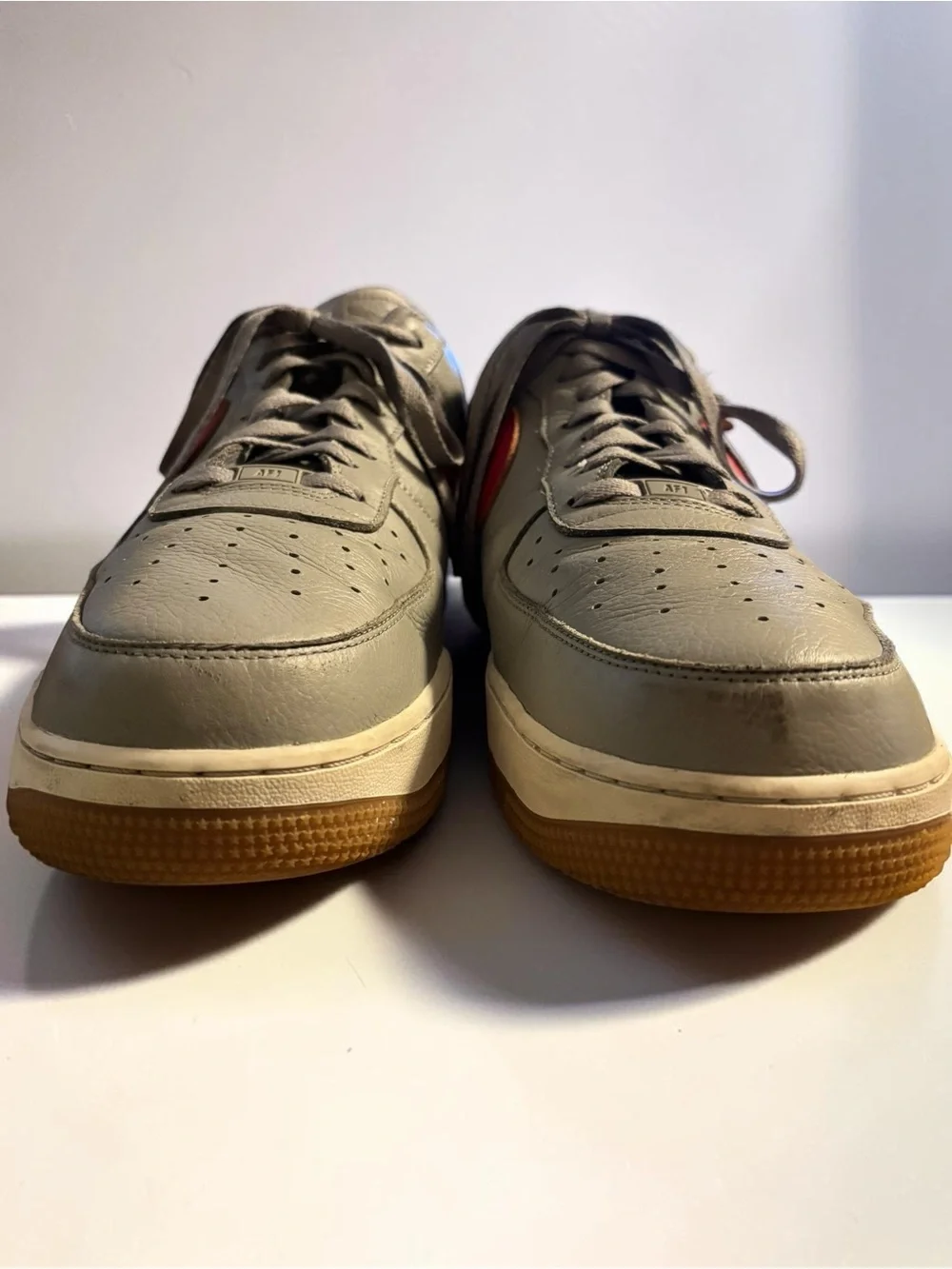 Nike Air Force 1 Low By You Gray Red Sneakers Men’s Size 15